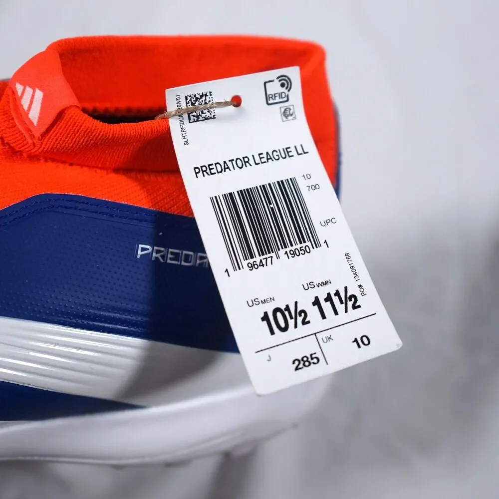 adidas Predator League Laceless Turf Lucid Blue White NWT Imperfect Dirty
